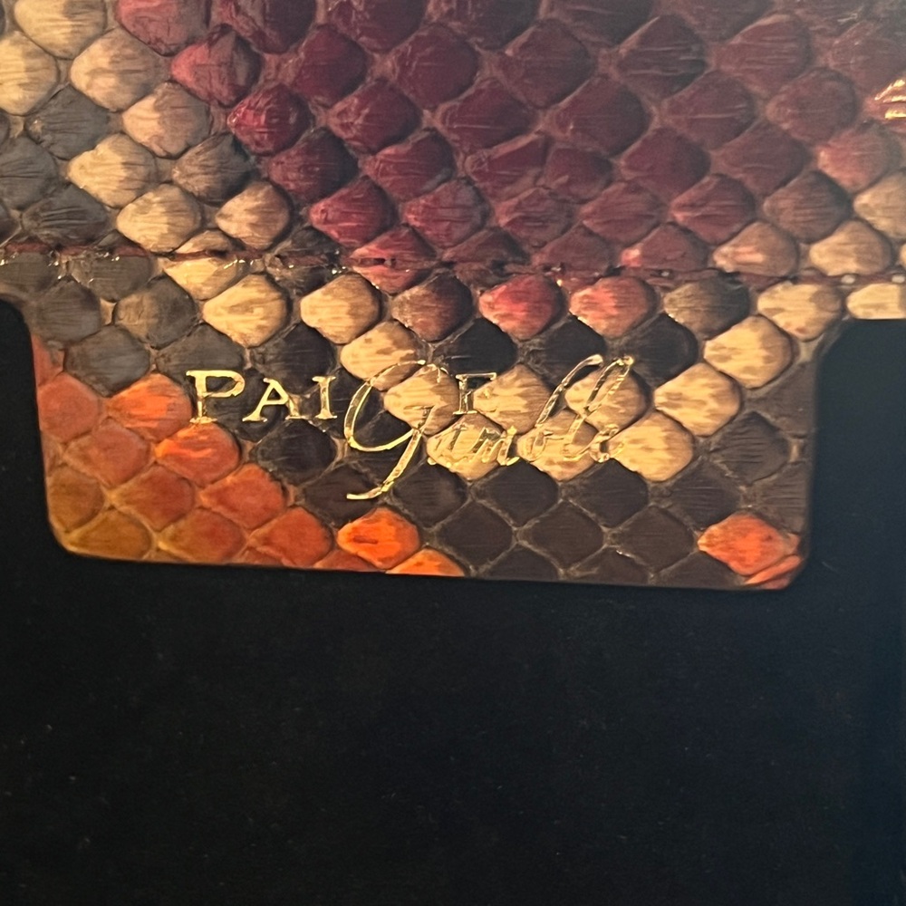 PAIGE Red and Brown Clutch with Textured Finish